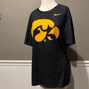 Nike Black and Yellow Iowa Hawkeyes Dri-Fit Tee